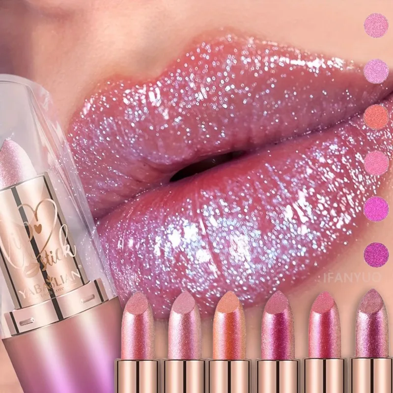 HolographicRadiance Lippenstift Metallic Glitter Langanhaltend Leichtgewichtig 3D Glanz Luxus Nicht-Klebend Perlglanz Lippenstift Sexy Make-up
