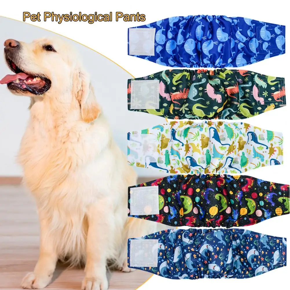 Elastic Waistband Pet Diapers Pet Physiological Pants Adjustable Leakproof Male Dog Belly Band Diapers High Absorbency