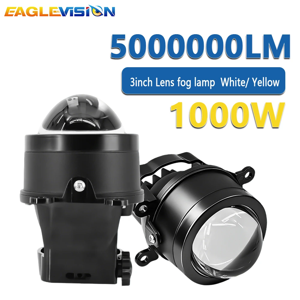 

Универсальные автомобильные светодиодные противотуманные фары EAGLEVISION 3 дюйма, бело-желтые, 1000 Вт, HID, ближний/дальний свет, для Subaru, яркие противотуманные фары