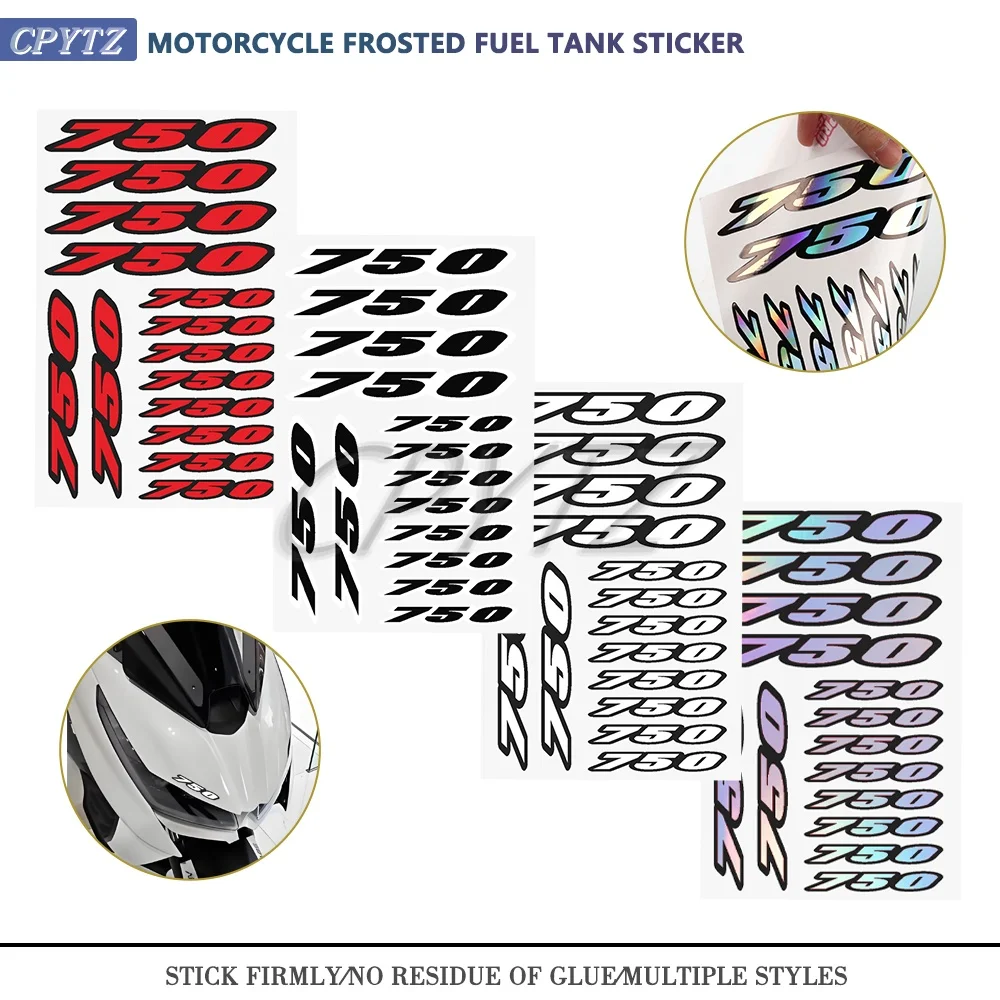 1 Sheet Motorcycle Decoration Number Stickers Fit for Z750 R/S GSX-S GSX-R CB 750 Motorbike Front Fairing Tank Side Logo Decals