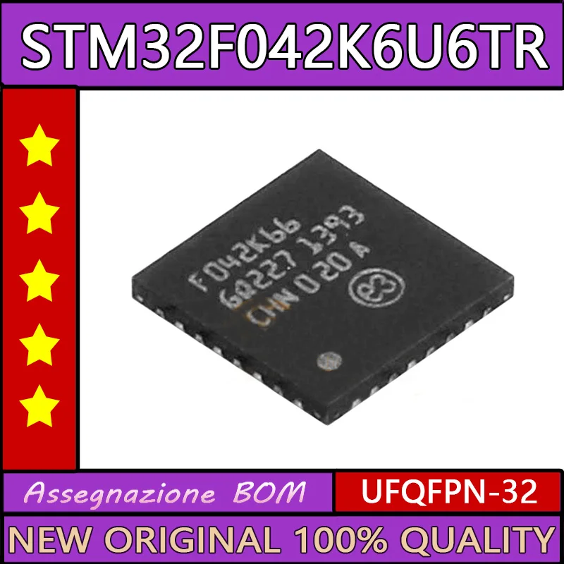 

Original STM32F042K6U6TR UFQFPN-32 Microcontroller 32-bit Single Core 48MHz 32KB Flash IC