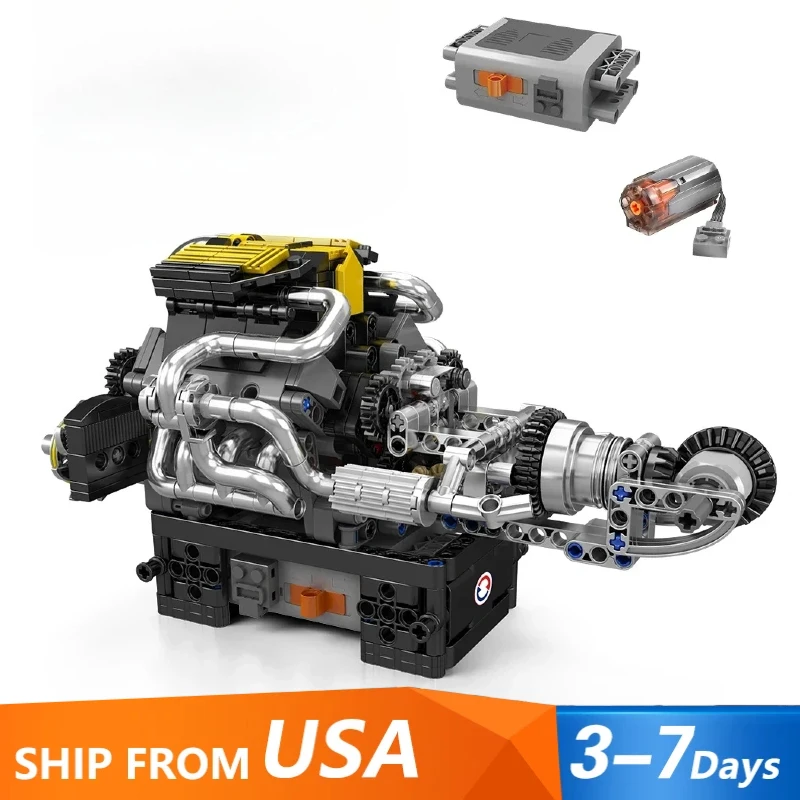 

761PCS Mould King 10207 Technical PAG Supercar V12 Engine Building Blocks Motorized Racing Car Engine Model DIY Toys Adult Kids