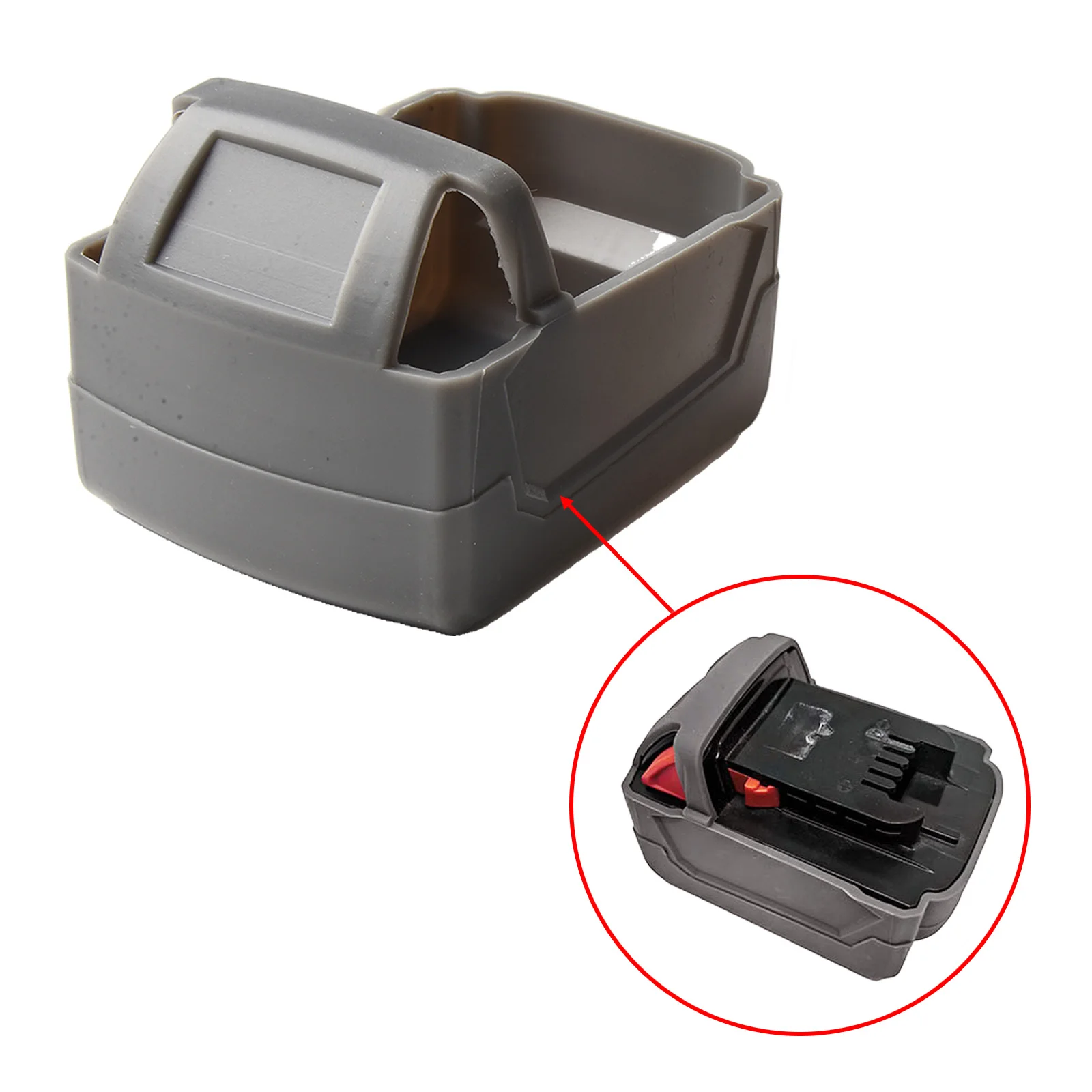 Silicone Protective Cover Case Compatible With 18V 3.0Ah 4.0Ah 5.0Ah Power Tool Battery 12X8.5X7.5（cm）