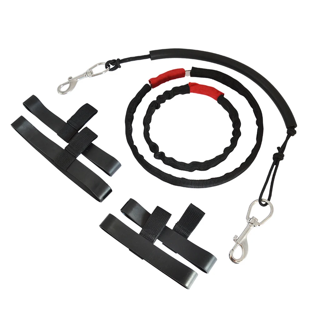 

Scuba Tank Strap Kit with Hoop Snaps Adjustable Fixing Strap Rubber Handle for Side Mounted Bottles Black Color