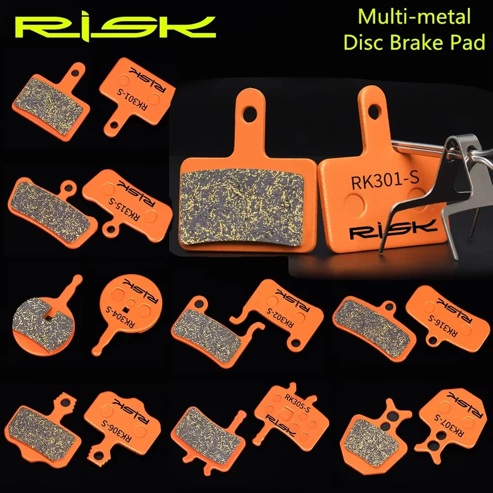 RISK Klocki Hamulcowe Wielometalowe do Rowerów M445 M355 M395 M8000 XT XTR BB5 MTB Rowerów Górskich i Szosowych, Miedziano-Włókniste, Żywiczne, Organiczne