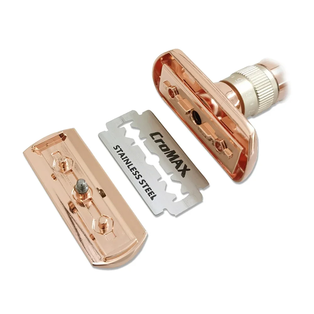 RZACLEA13T New Design 1-8 Adjustable Classic Double Edge Safety Razor Stainless Steel Blade Shaver Best Shaving Razor For Male view 3