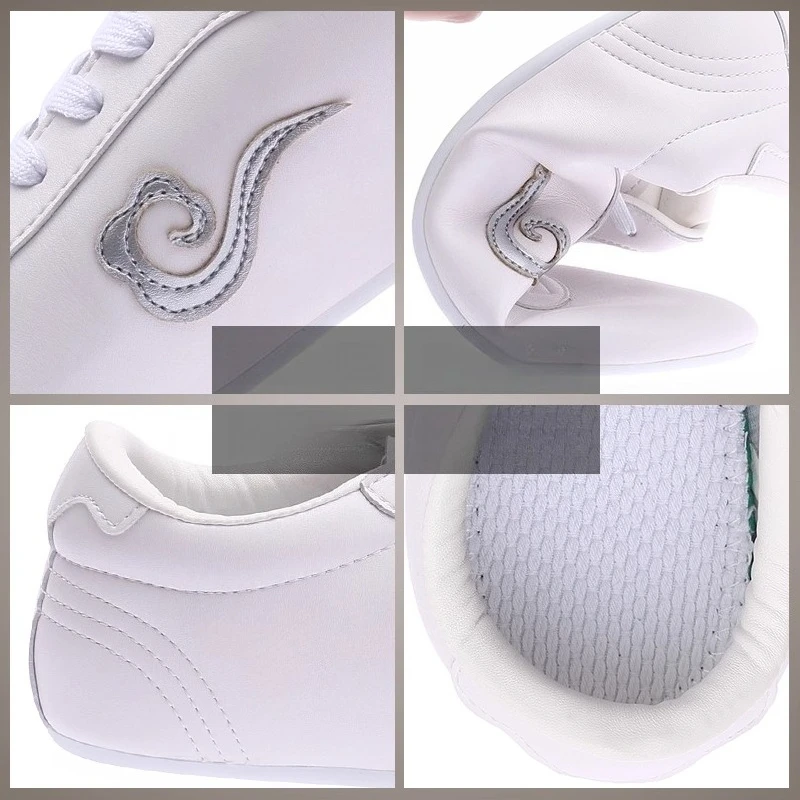 أحذية الكونغ فو الجلدية لتدريب فنون الدفاع عن النفس تاي تشي ووشو خفيفة الوزن وغير قابلة للانزلاق للرجال والنساء أحذية الممارسة التقليدية #4