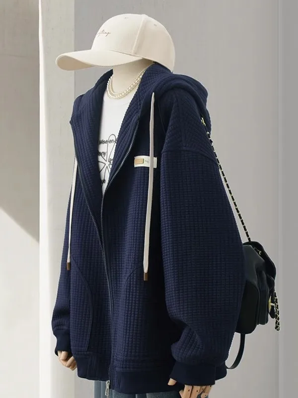 

plus Size Women's Hoodie Jaet Slimming Outerwear Autumn Winter New Loose Versatile Open Cardigan Sweatirt Trendy