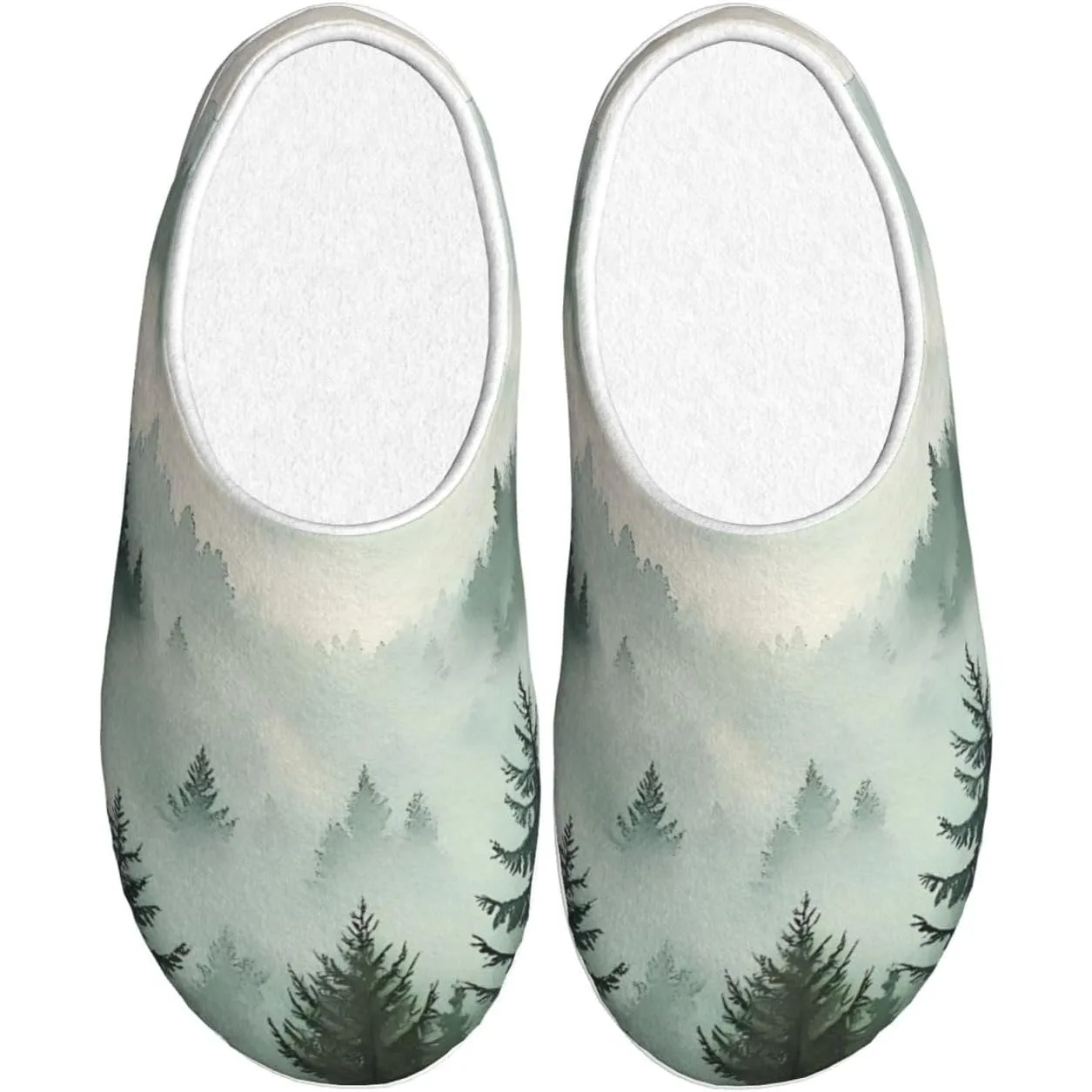 

Green Tree Forest Women’s Cozy Slippers Soft Cotton Indoor & Outdoor House Slippers With Anti-Slip Sole