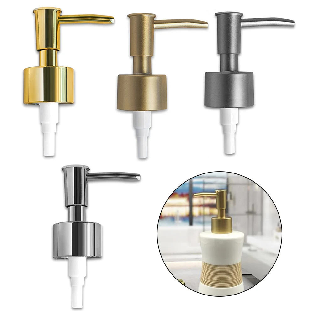 1pc Soap Pump Liquid Pump Head Lotion Dispenser Head Round Head 28/400 Thread Standard Bath Bottle Press Nozzle Lotion Pump Head