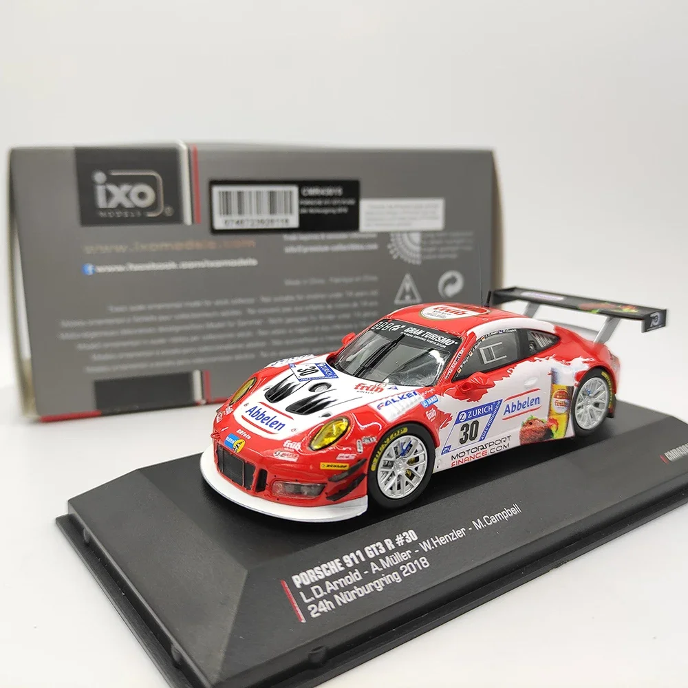 

Литье под давлением IXO масштаб 1:43 PORSCHE 911 GT3 R # 30 2018 24-часовая гоночная модель легкосплавного автомобиля на выносливость, Коллекционная игрушка, подарок, сувенирный дисплей