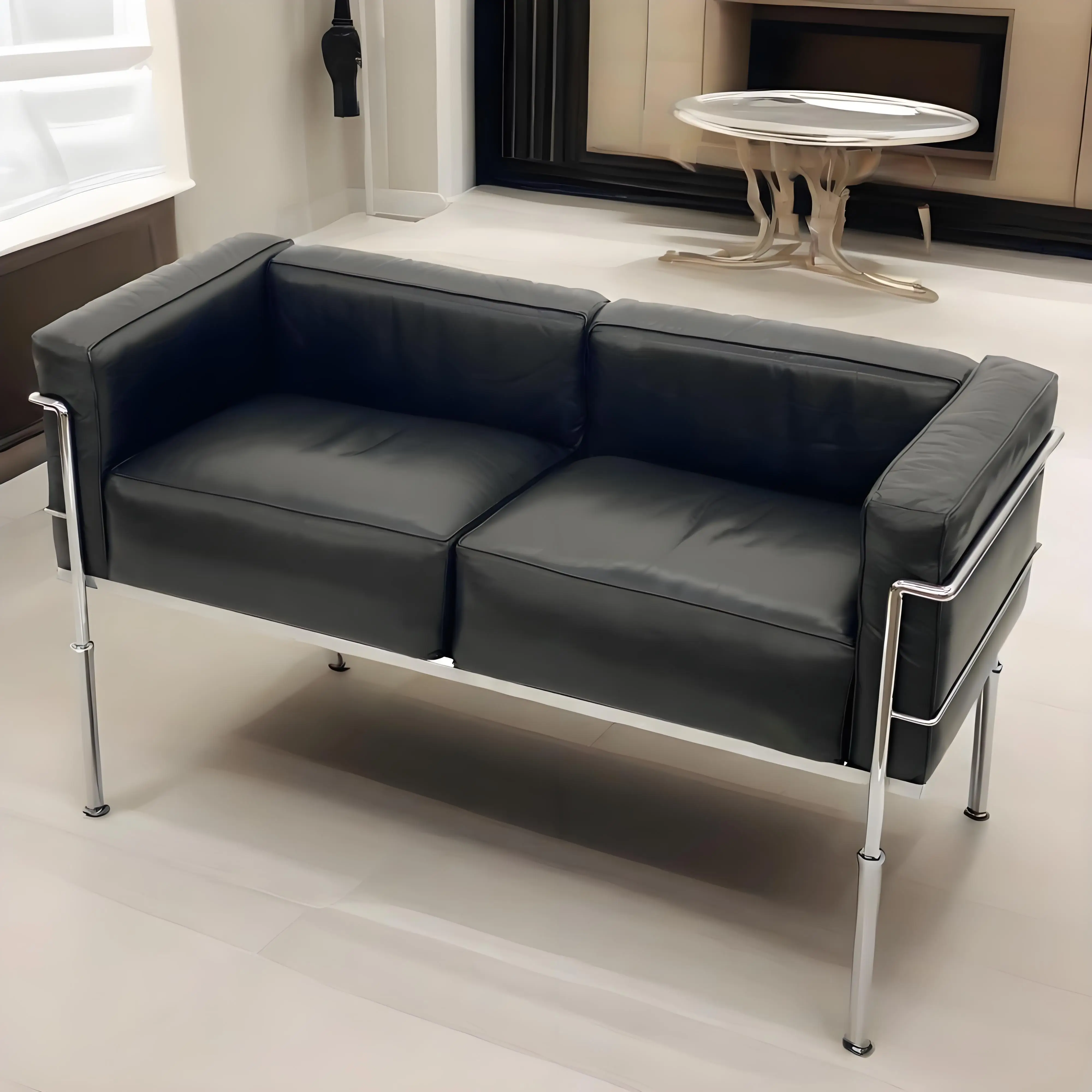 

db-Luxury Italian High-End Convertible Design Contemporary Genuine Leather Chaise Sectional Sofa Set for Apartments & Gyms@
