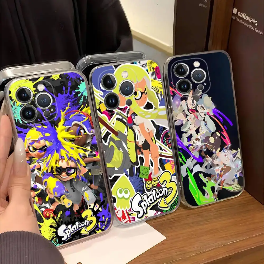 Action Shooting S-Splatoon Game Transparent TPU Phone Case For IPhone 17 11 12 13 14 15 16 Pro Max 16 Plus Cover