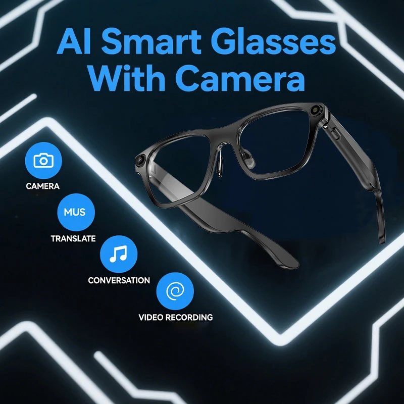 

AI Smart Translator Sunglasses Men Women Camera Bluetooth 1080P Video Recording Touch Wireless Outdoor Eyeglass Music Sports