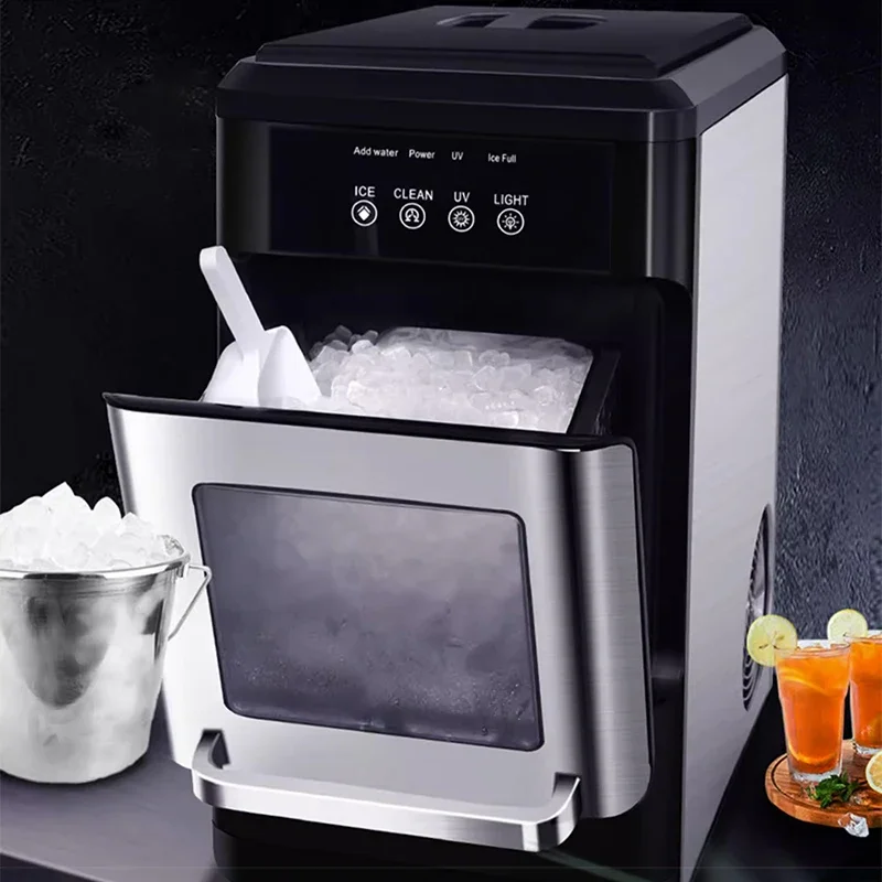 30KG/24H ice machine HZB-20N commercial milk tea shop small irregular particle ice fully automatic ice machine