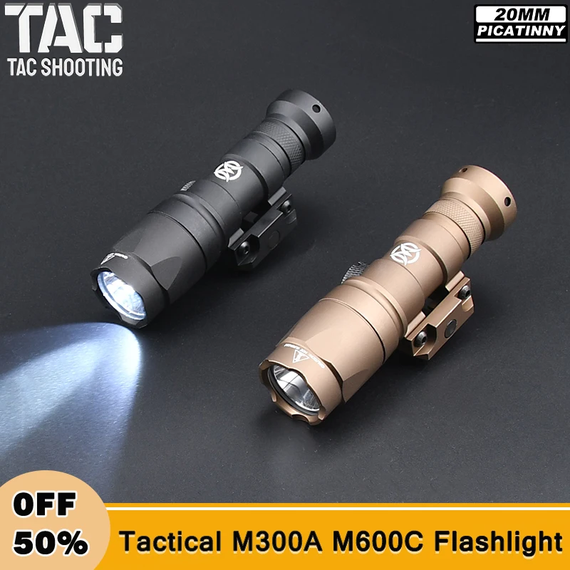 

WADSN Tactical SF M300 M600 Flashlight 510/600Lumen LED Weapon Scout Light AR15 Hunting Airsoft Pistol Accessories For 20MM Rail