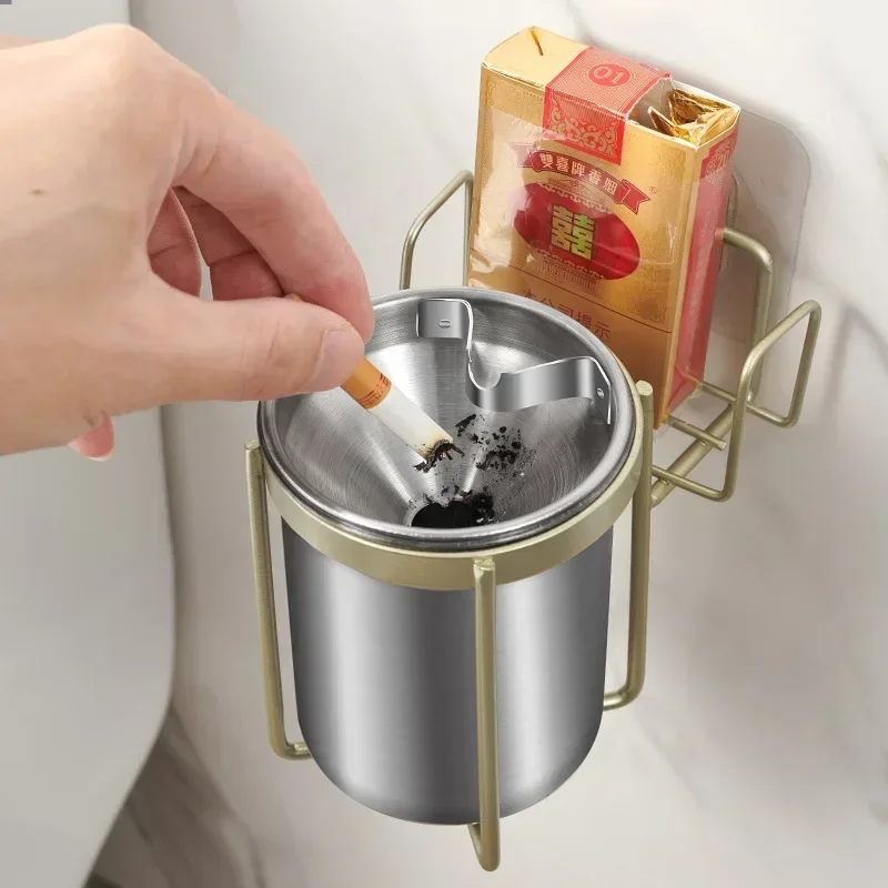 Ashtrays Wall Mounted Cigarettes Weed Ashtrays Waterproof Cigarette Bin Ashtray with Storage Grid for Home Bedroom Toilet