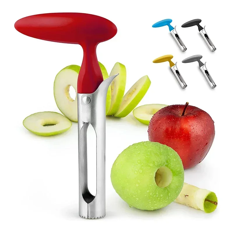 High-End Stainless Steel Fruit Core Remover - 2-in-1 Apple Pear Seeder with Sharp Slicing Knife, Essential Kitchen Gadget