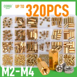 M2 M2.5 M3 M4 Pieces up to 320 Brass Hex Spacer Standoffs Screw Nut Assortment Kit Male Female for PCB Circuit Board Motherboard