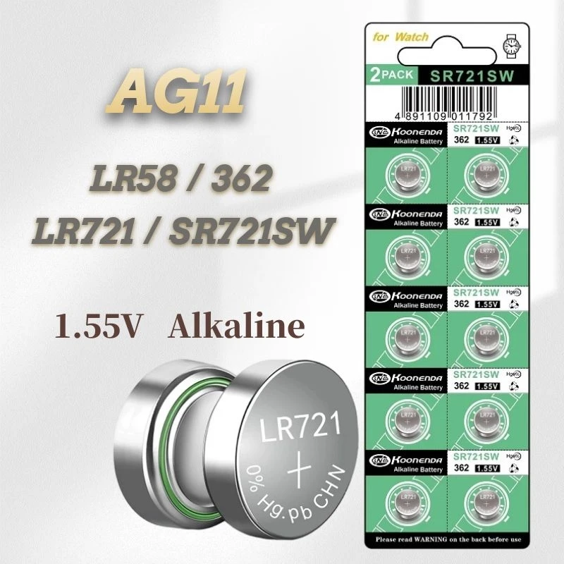 10 قطعة AG11 362 LR721 362A L721F SR721SW 1.55V بطاريات الليثيوم حماية البيئة زر البطارية ل ووتش