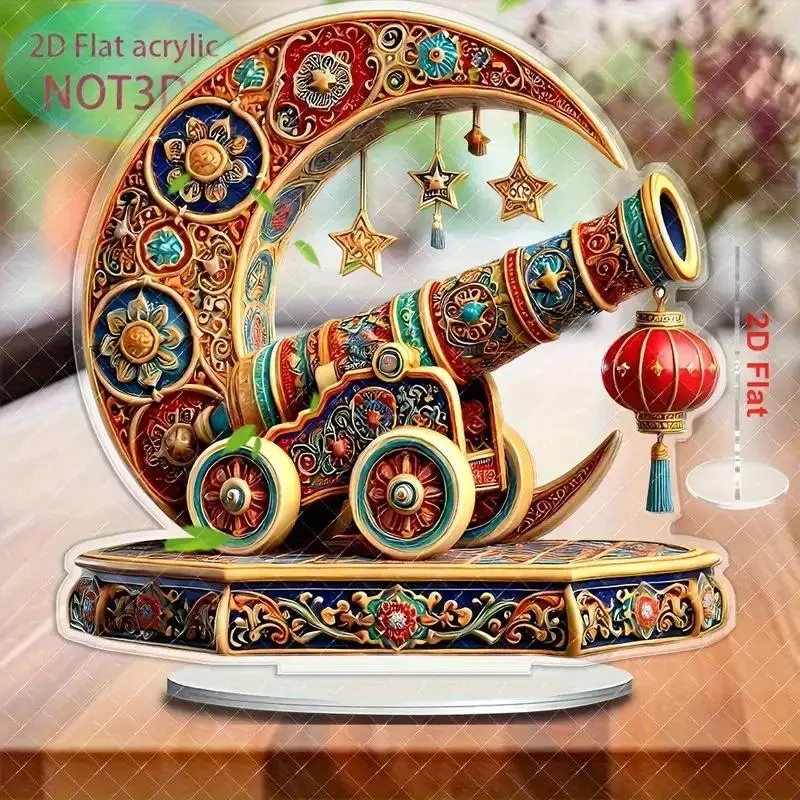 NEW 2D  Tree Flat Acrylic Standing Tabletop Decor Arabic Architecture Camel Statue Figurine For Home Office Desk Ornament