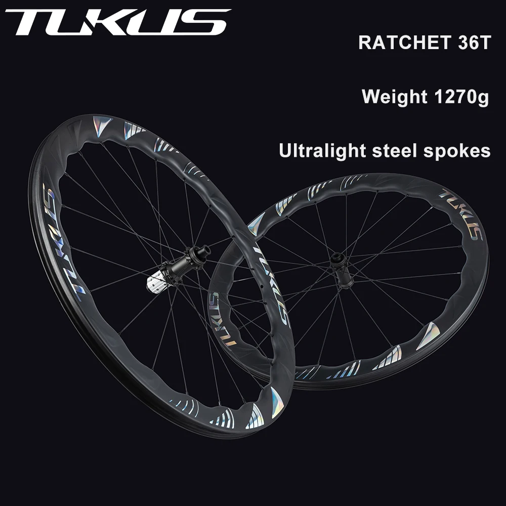 

TUKUS Велосипедное гоночное колесо Велосипедное колесо HG/XDR Колесная пара Дисковый тормоз Дорожная велосипедная колесная пара со спицами из углеродного волокна