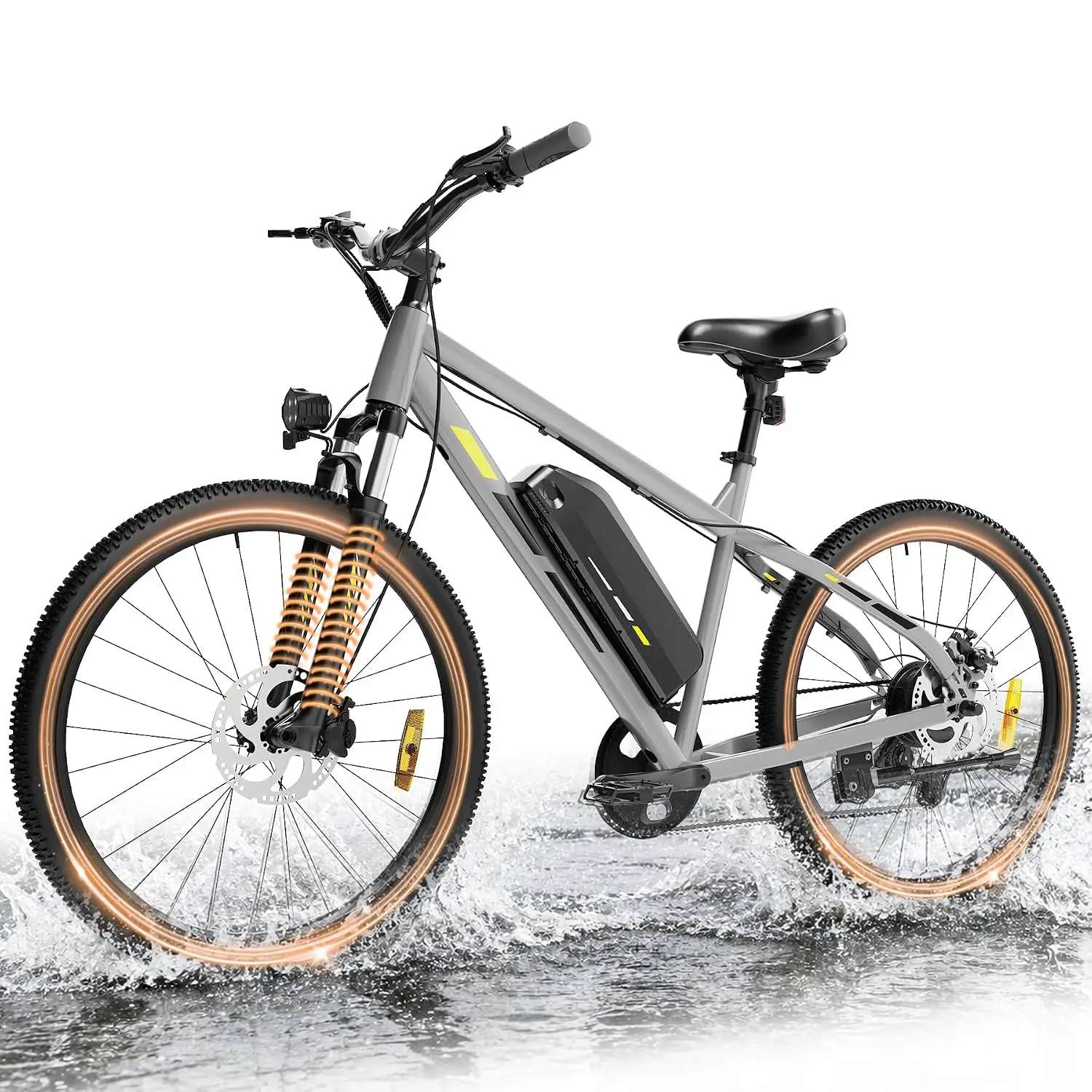750W Motor Electric Bike 20MPH 55 Miles Range Mountain E-Bike Lockable Suspension LCD 26