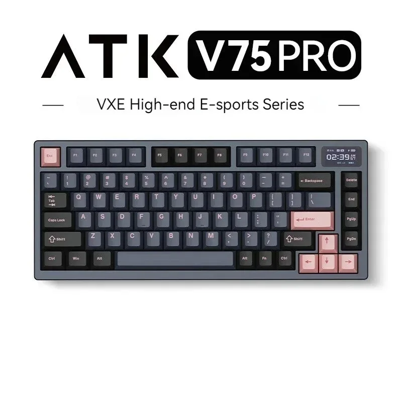 

【In Stock】 ATK VXE V75PRO Mechanical Keyboard Aluminium Case Smart Screen Three Mode Gaming Keyboard Gasket RGB 8000mAh Pc Gamer