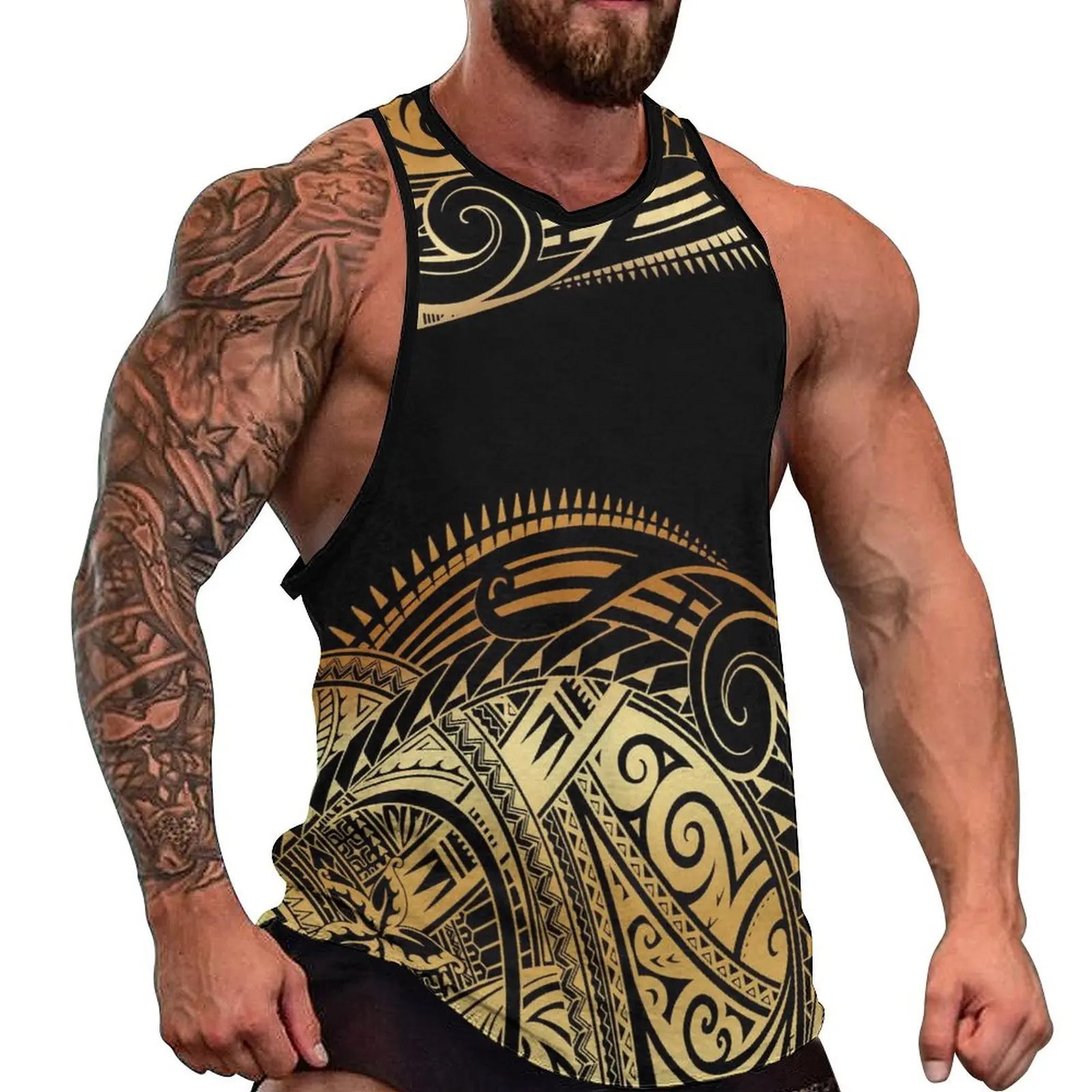 

Sleeveless Vest For Men Running Sports Vest Fitness Clothing Polynesian Vest Custom Art Print Gym Sports Vest