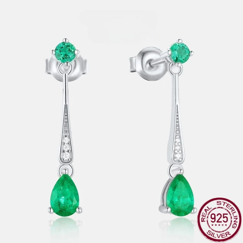 

Новые модные серьги в форме ушей из стерлингового серебра S925, легкая роскошь, выращивание нишей, изумрудные серьги, свадебные украшения