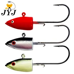 JYJ 14g 3D eyes fishing head jigging hook ,Stainless Steel Fishhook Pike Bass soft Worm Fishing Tackle