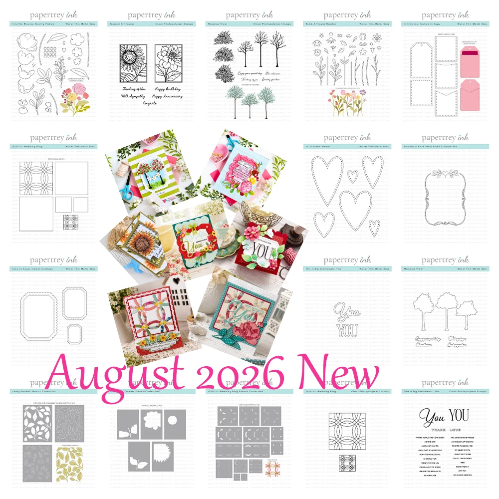 Papertrey Ink August 2026 Neue Metall-Stanzformen mit Blumenmotiv, Stempel, Schablonen, DIY-Grußkarten, Scrapbook, handgefertigt, dekorativ