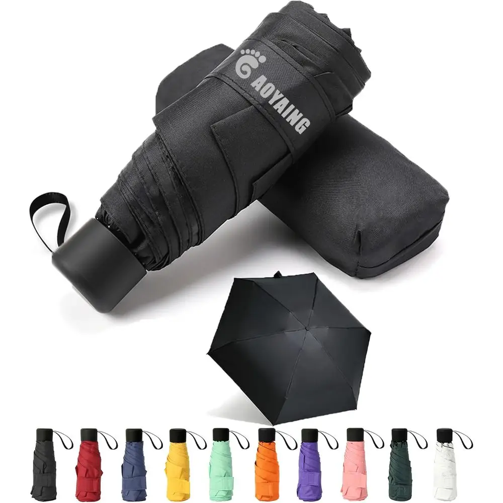 Compact Lightweight Travel Umbrella with Case - Sun & Rain Protection for Suits and Bags