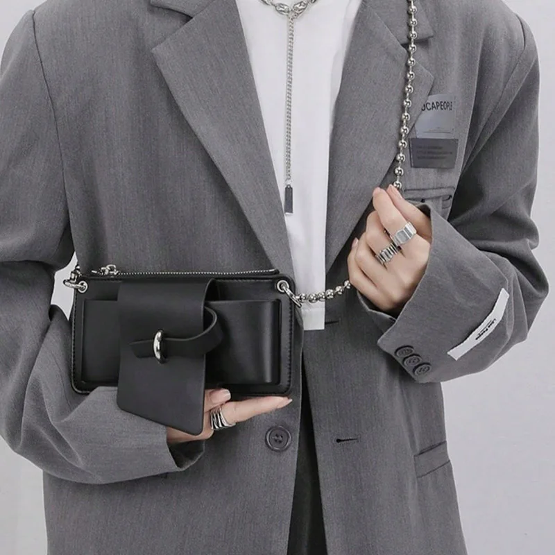 Perlenkette Damen PU Handy Umhängetasche für den täglichen Pendelverkehr Büroarbeit Einfarbige Umhängetasche Damen Geldbörsen – Detail 3