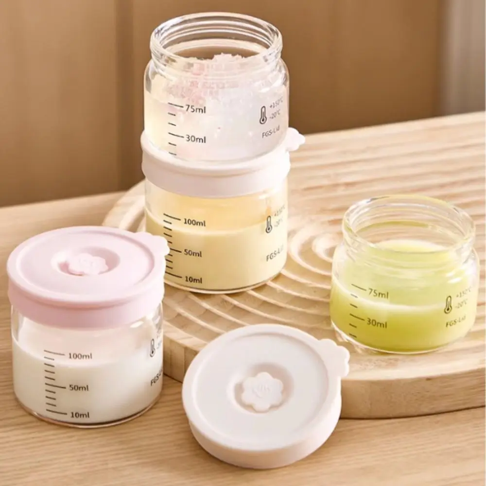 Transparent Glass Storage Jar Precision Scale Silicone Sealed Lid Sealed Container Heat Resistant Leak-Proof Airtight Container