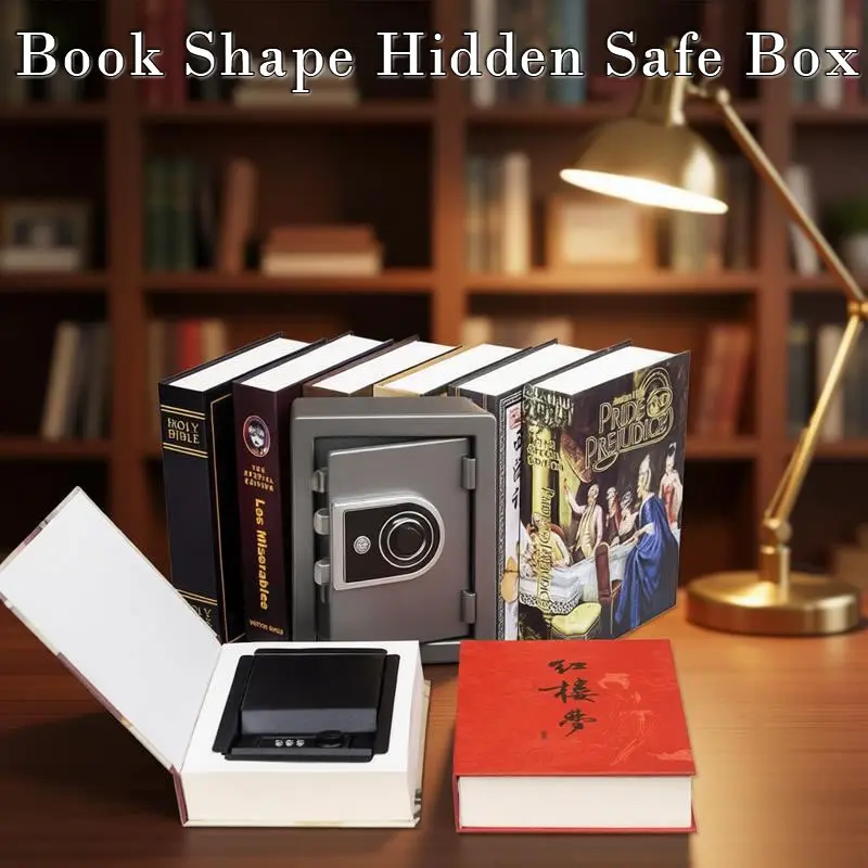 Real Book Shape Hidden Safe Box Sight Secret Diversion Compartment For Home Office Bookshelf Hide Cash Ring Necklace Jewelry