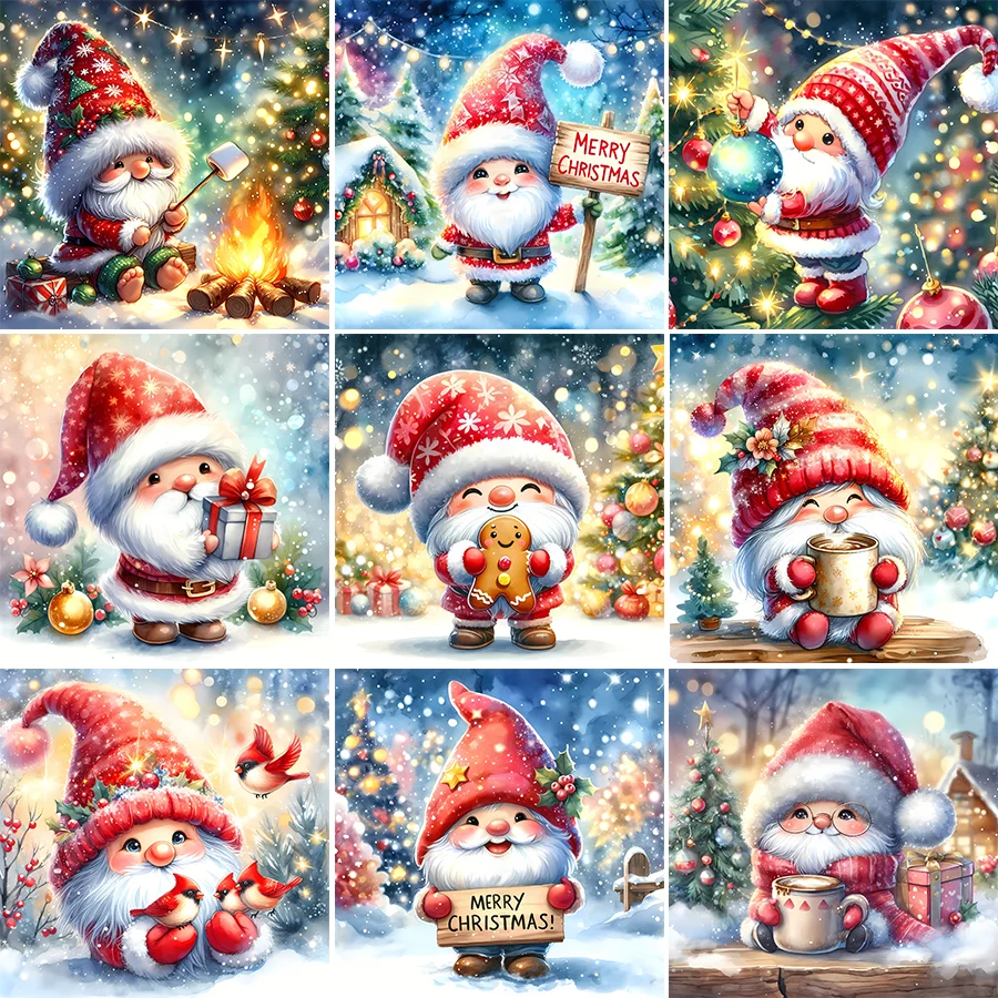 Pittura diamante nuovo 2024 Merry Chistmas 5D fai da te diamante pieno mosaico arte cartone animato babbo natale ricamo decorazioni per la casa quadro