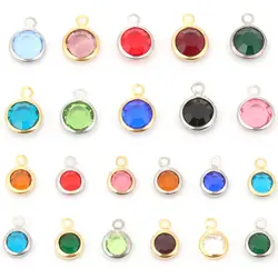 5pcs/lot 6mm 8mm Birthstone Crystal Charm Drop Pendants For Earrings Bracelet Necklace Anklet Pendant Keychain Jewelry Making