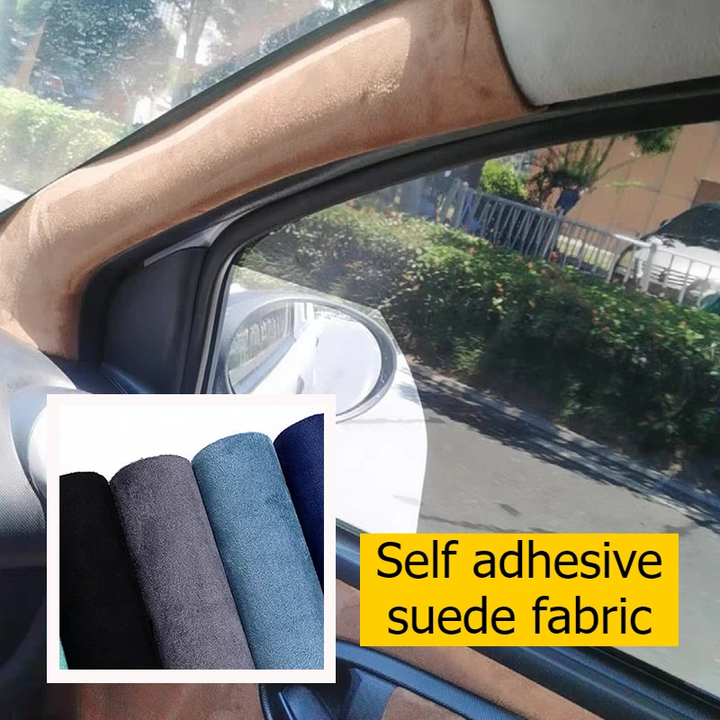 

Self Adhesive Faux Suede Velvet Fabric for Car Interior Modification Suede DIY Door Panel Workbench Renovation Auto Fabrics
