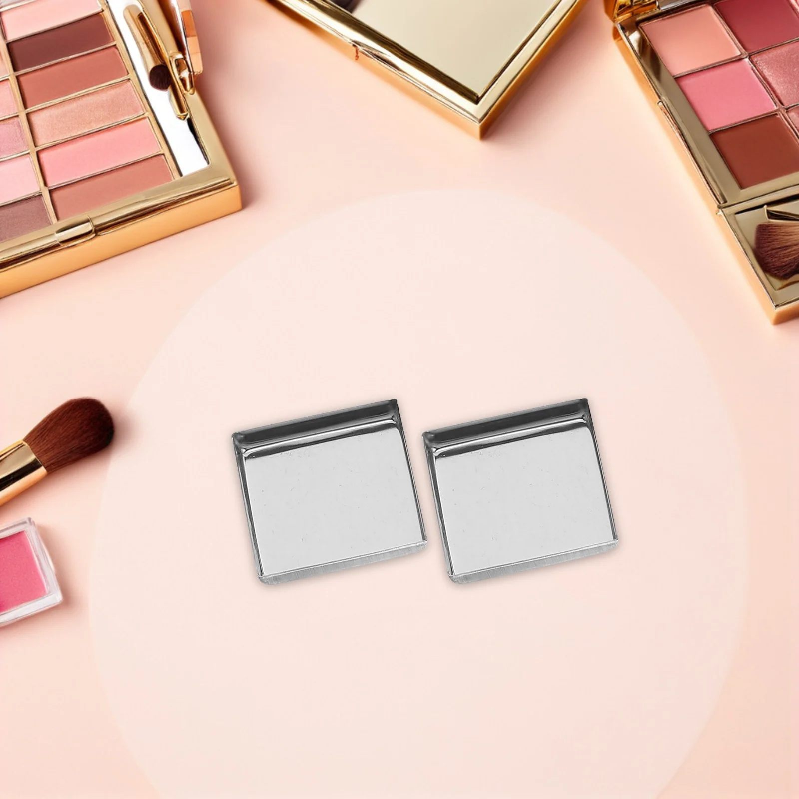 20 pçs paleta de blush vazio quadrado metal panelas 26x26x5mm diy panelas organizador de maquiagem sombra paleta depósito recargas
