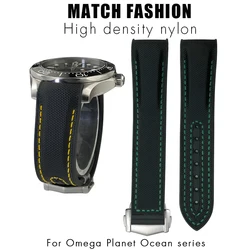 Colorful Rubber Nylon Watchband for Rolex Submariner Omega Pleanet Ocean Certina 19mm 20mm 21mm 22mm Silicone Canvas Watch Strap