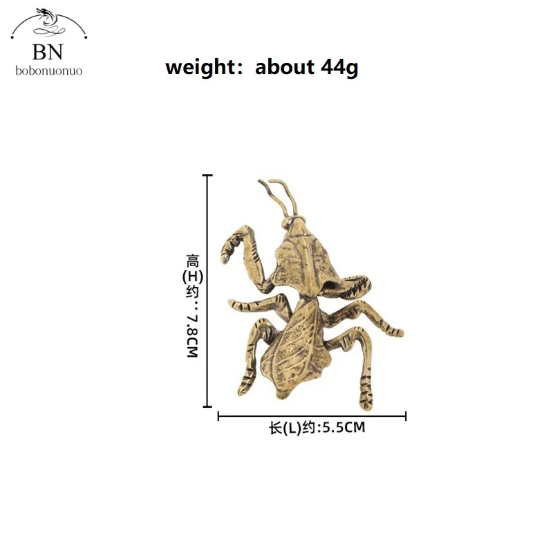 Retro Brass Insect Mantis king Figurine Miniature Tea Pet Animal Statue Crafts Collection Office Desk Ornament Home Decorations