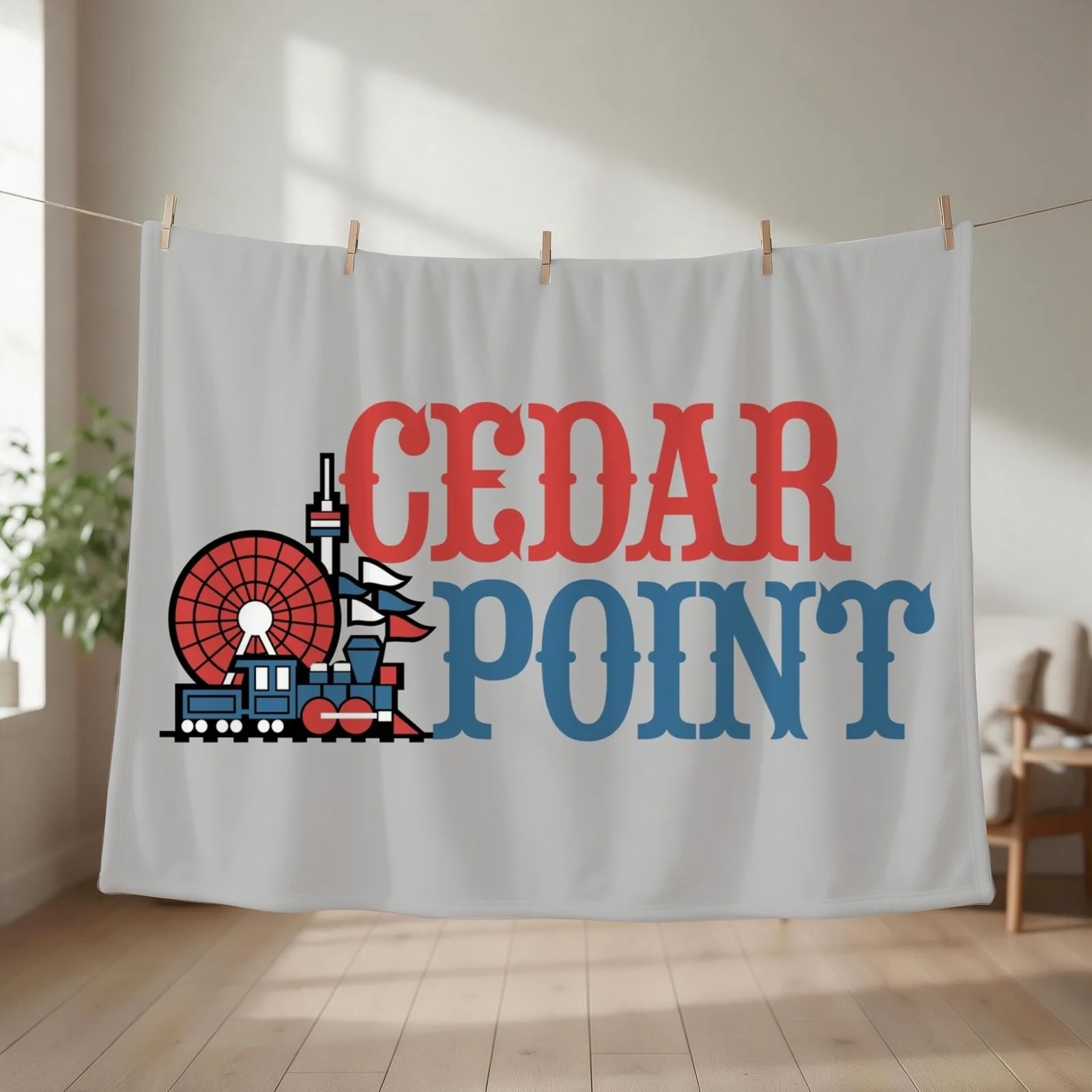 Cedar Point Old Vintage Logo Design Throw Blanket Decoratives Single Sleeping Bag Luxury Brand Blankets