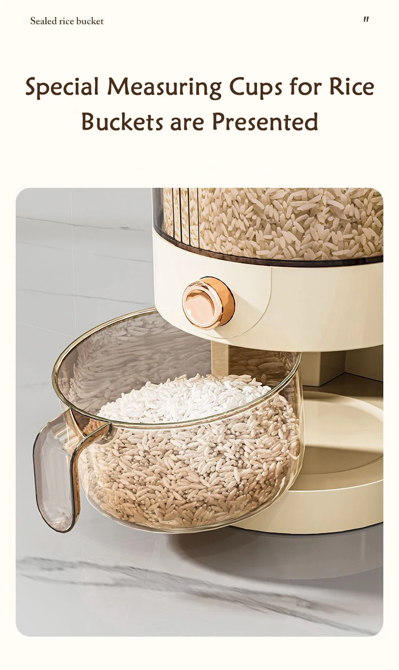 Con scatola di immagazzinaggio per conservare cereali, riso, cucina, per uso alimentare, cereali vari, barili di riso, barattolo sigillato a prova di umidità