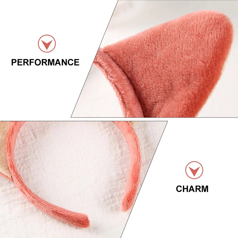 2 Pcs Fox Ears Headband Cute Animal Headdress Fashion Hair Accessories Women Role Playing Costume Props Party Supplies Headwear