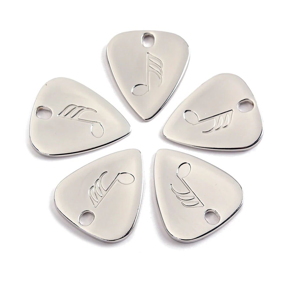 

Alloy Guitar Picks Durable Metal Plectrum Smooth NonSlippery Classic Symbol Hole Pendents For Acoustic Players Accessories