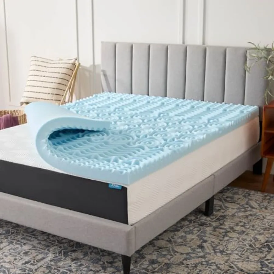 

Memory Foam Mattress Topper size 5 Zones Cooling Infusion CertiPur Certified Foam
