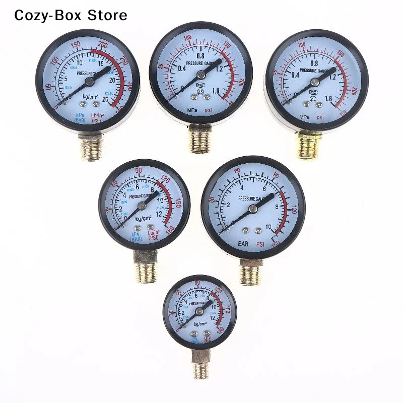 [ZY]1Pcs 0-25Bar 0-10Bar 0-12Bar Hydraulic Fluid Measuring Instrument Air Compressor Pressure Gauge DIY Accessories[ZY]