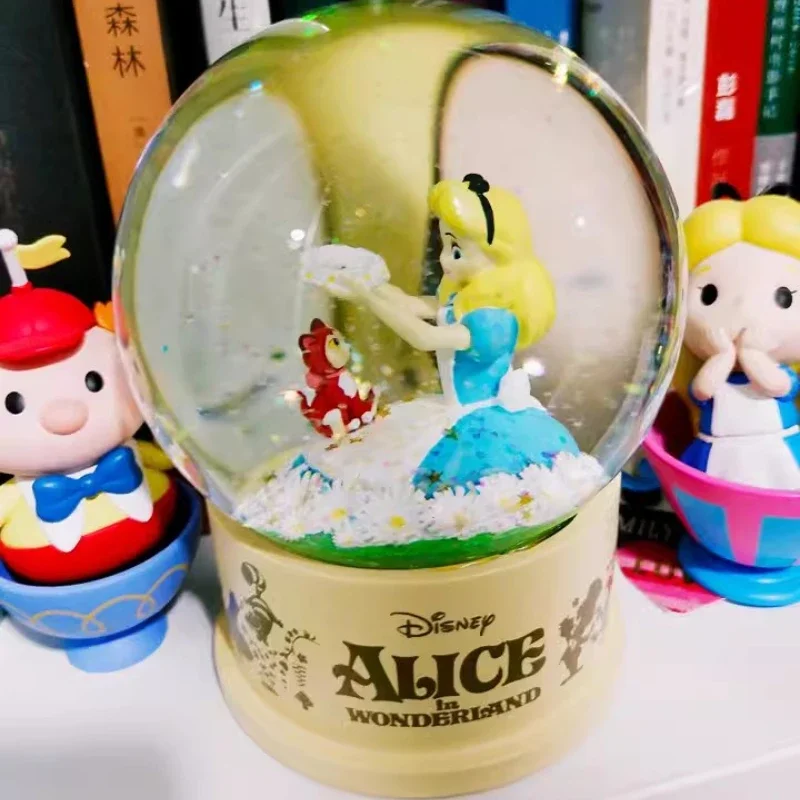 Disney In Wonderland Alice Crystal Ball Cartoon Figure Desktop Model Ornaments Around Trendy Play Toy Children Birthday Gifts