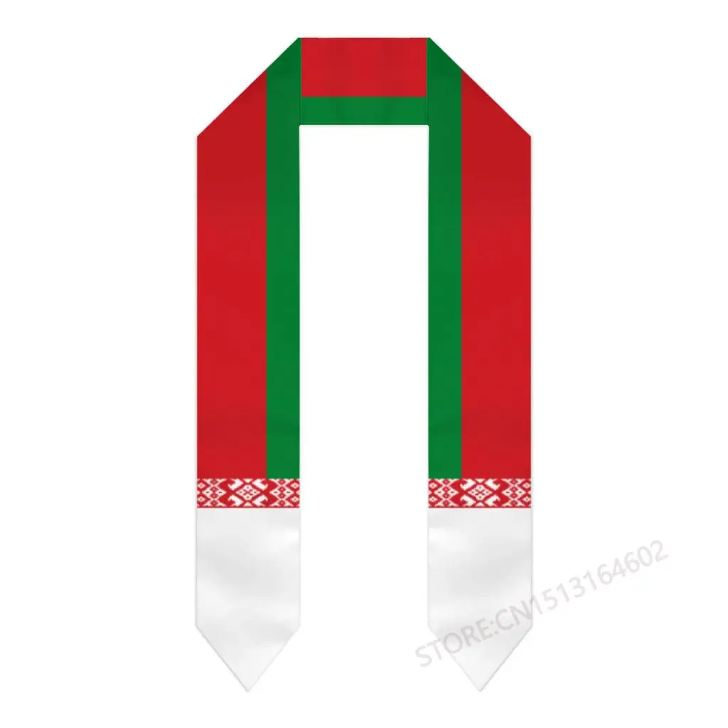 

Custom Name Or Logo Belarus Flag Scarf Graduation Stole Sash International Study Abroad Class of 2025 Shawl